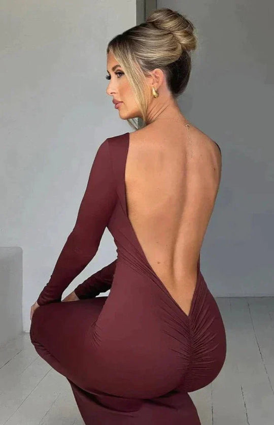 OLIVIA | PLUNGE BACK MAXI DRESS