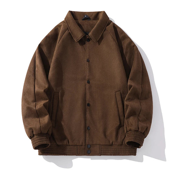 Streetwear Faux Suede Jacket for Men